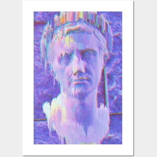 Vaporwave greek holographic statue Posters and Art